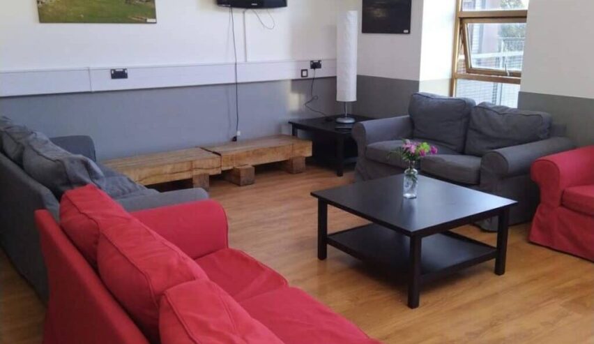 comfy sofas in lounge at FSC Margam Discovery Centre