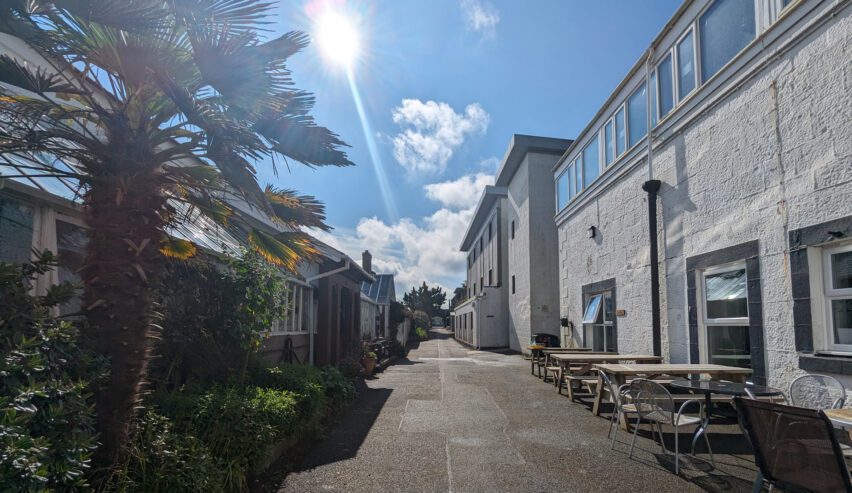 sunny courtyard at dale fort field centre