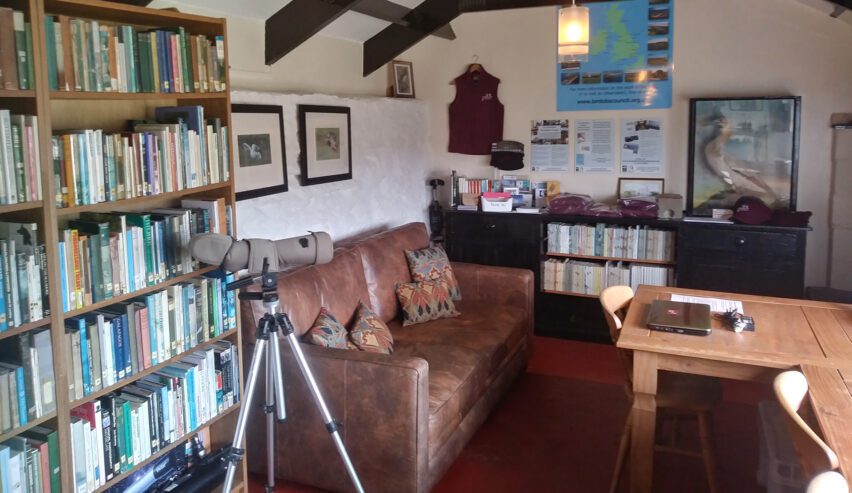 Library on Skokholm Island accommodation