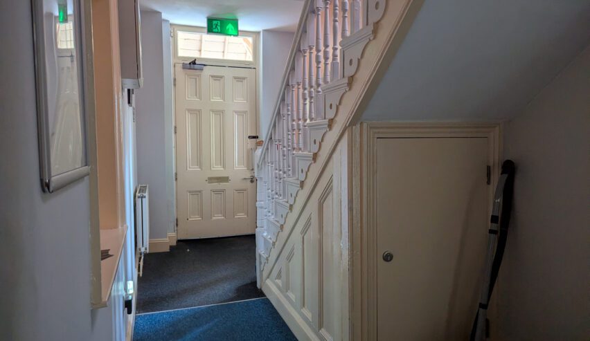 stairs at Kington accommodation hostel previously YHA Kington or Kington Youth Hostel