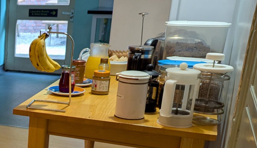 breakfats at Kington accommodation hostel previously YHA Kington or Kington Youth Hostel
