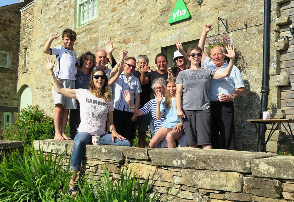family walking issacs tea trail and staying at Ninebanks youth hostel