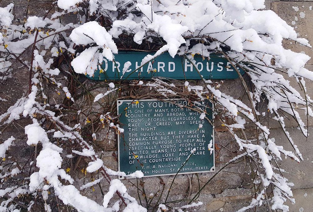 youth hostel sign at ninebanks youth hostel also called orchard house