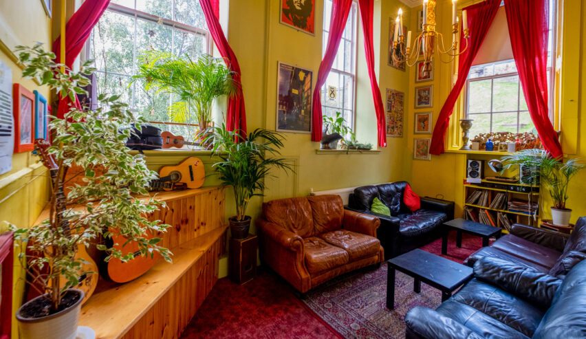 lounge at Castle Rock Hostel