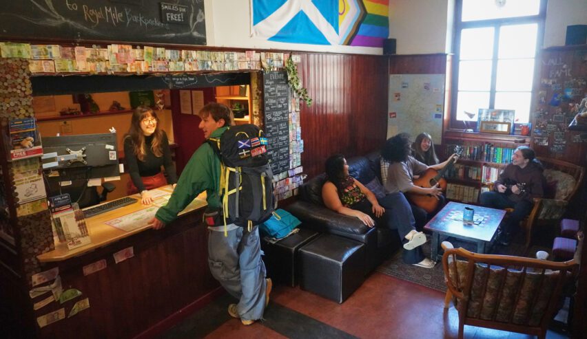 Reception at Royal Mile Backpackers