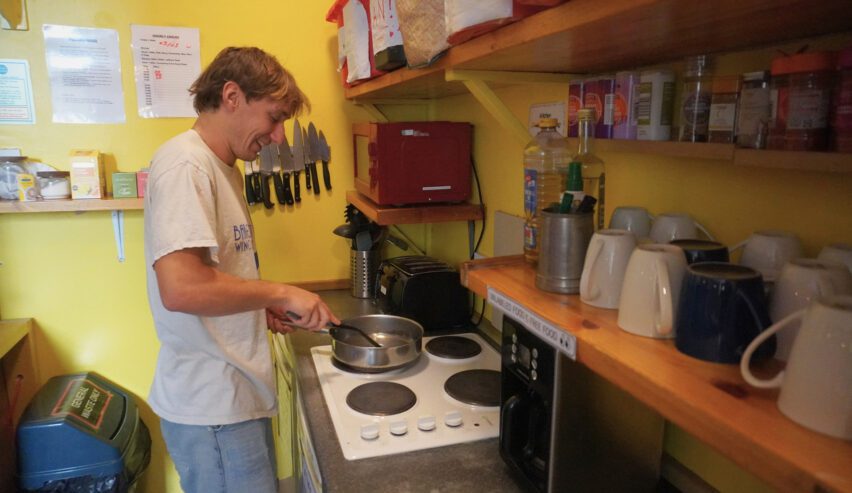 kitchen at Reception at Royal Mile Backpackers