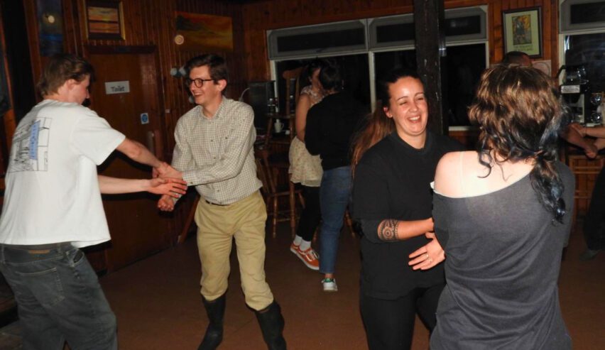 scottish dancing at Lochside Hostel