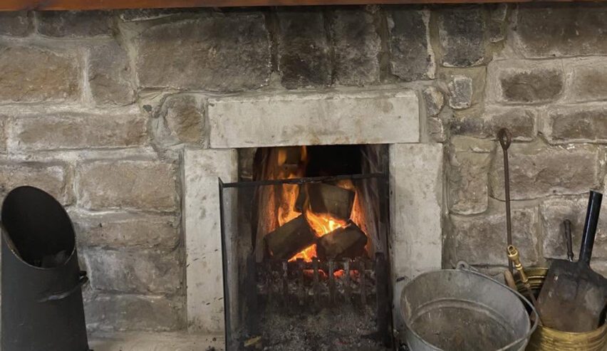 fireplace at Willow Bog Cottage