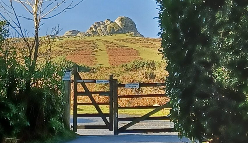 view of a tor from Dartmoor Activity Centre