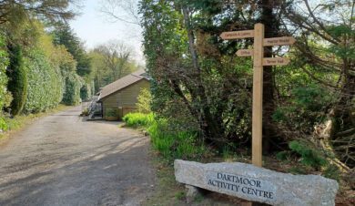 signposts at Dartmoor Activity Centre