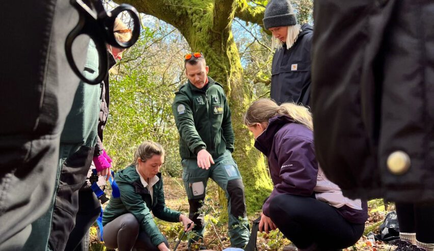 people demostrating first aid at Dartmoor Activity Centre
