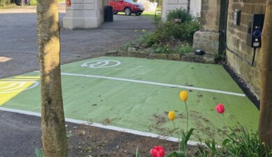 EV chargeing point at Haworth Hostel