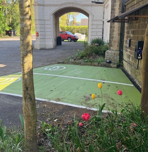 EV chargeing point at Haworth Hostel
