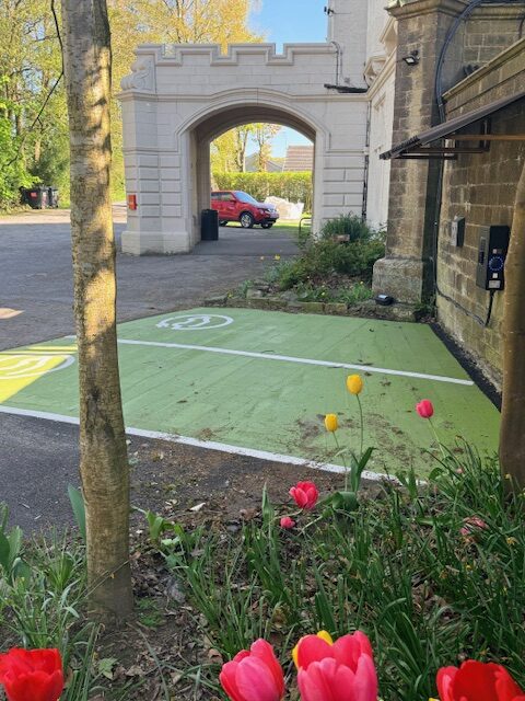 EV chargeing point at Haworth Hostel