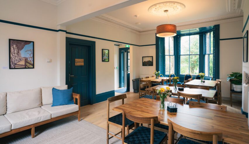 dining room at Bascamp Hathersage